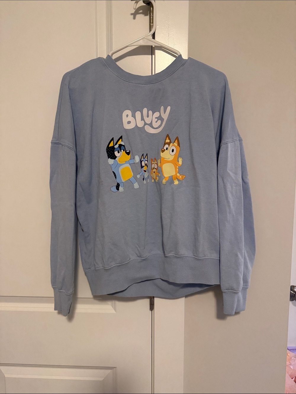 Bluy Light Blue Graphic Crewneck Sweatshirt
